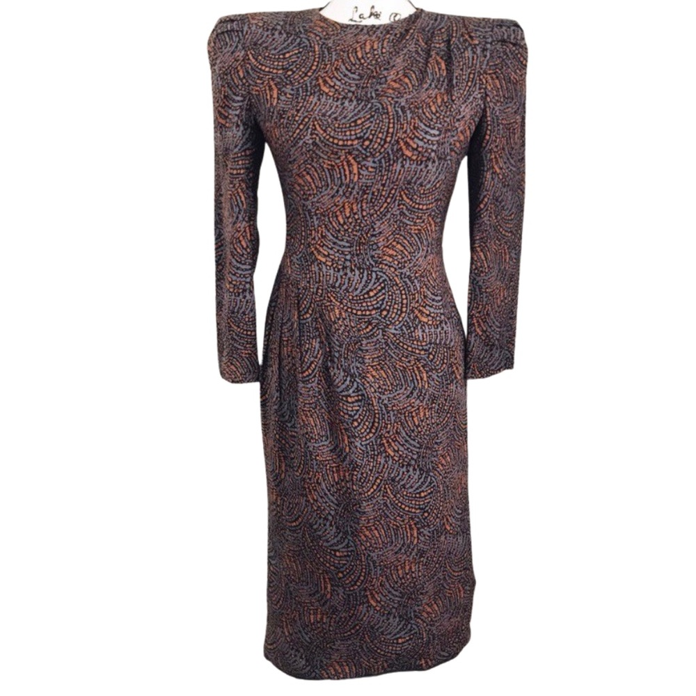 Vintage 1980’s Isabell Gerhart Long Sleeve Patterned Dress